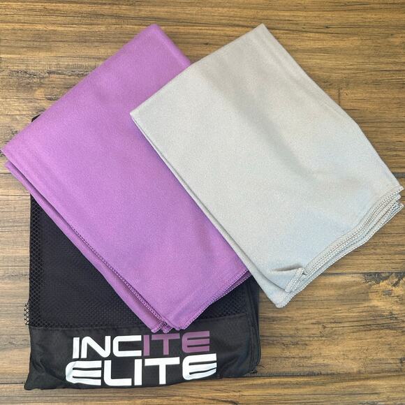 Microfiber Beach Towels X 2 & Carry Bag Quick Dry Lightweight Sand Free Compact - Picture 7 of 7